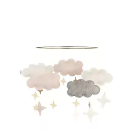 Baby Bello Filz-Mobile Fantasy Clouds Wolken Mobile in Pale Pink - Holzspielzeug Profi