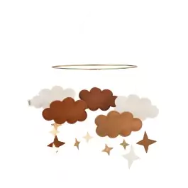 Baby Bello Filz-Mobile Fantasy Clouds Wolken Mobile in Bronze Rust - Holzspielzeug Profi