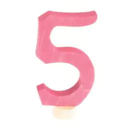 GRIMM´S Zahlenstecker 5 rosa - Holzspielzeug Profi