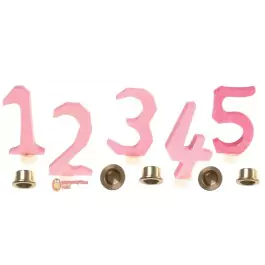 GRIMM´S Zahlenstecker 1-5, rosa mit Messinghaltern