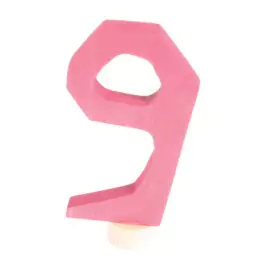 GRIMM´S Zahlenstecker 9 rosa - Holzspielzeug Profi