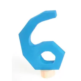 GRIMM´S Zahlenstecker 6 in blau - Holzspielzeug Profi
