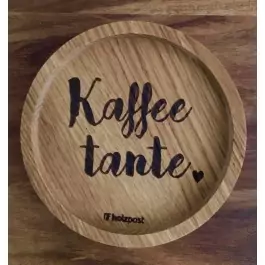 Holzpost® Untersetzer Bierdeckel "Kaffeetante" - Holzspielzeug Profi