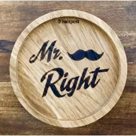 Holzpost® Untersetzer Bierdeckel "Mr. Right" - Holzspielzeug Profi