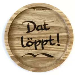 Holzpost® Untersetzer Bierdeckel "Dat löppt!" - Holzspielzeug Profi
