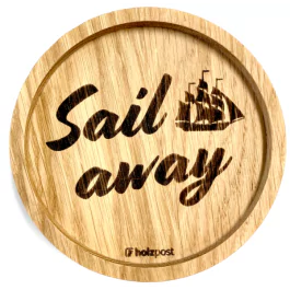 Holzpost® Untersetzer Bierdeckel "Sail away" - Holzspielzeug Profi