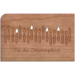 Holzpost Grußkarte "Kerzen für das Geburtstagskind"  - Holzspielzeug Profi