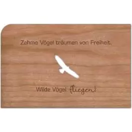 Holzpost Grußkarte "Zahme Vögel" - Holzspielzeug Profi