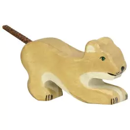 Holztiger Kleiner Löwe spielend - Holzspielzeug Profi