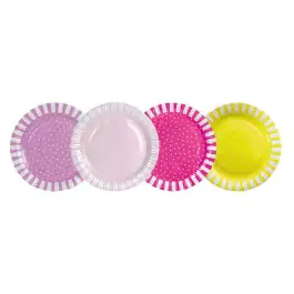 JaBaDaBaDo Party Teller Dots mit Pünktchen in lila, rosa, pink & gelb - Holzspielzeug Profi