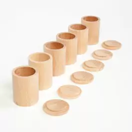 Grapat Becher mit Deckel natur (Cups with Lid) - Holzspielzeug Profi