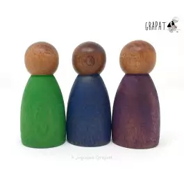 Grapat 3 dunkle Nins® kalte Farben - Holzspielzeug Profi