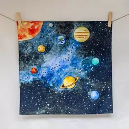 WonderCloths Spieltuch Solar System Sonnensystem  - Holzspielzeug Profi