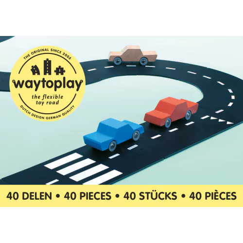 waytoplay King of the Road mit 40 Teilen - Holzspielzeug Profi
