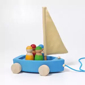 GRIMM´S Großer Strandsegler zum Hinterherziehen - Holzspielzeug Profi