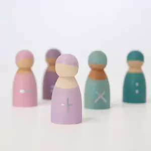 GRIMM´S Regenbogenbande 5 Freunde zum Rechnen: z.B. mit bunten Steinchen - Holzspielzeug Profi