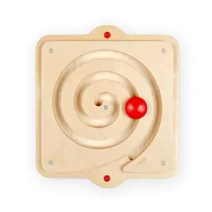 Lokki Wandspiel Labyrinth Spirale links (rot) - Holzspielzeug Profi
