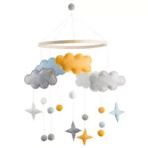Baby Bello Filz-Mobile Fantasy Clouds Wolken Mobile in gelb - Holzspielzeug Profi