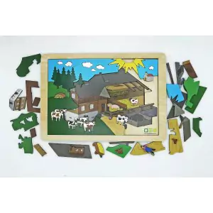 DeinDesignWerk Blick durch Puzzle Schwarzwälder Bauernhof - Holzspielzeug Profi