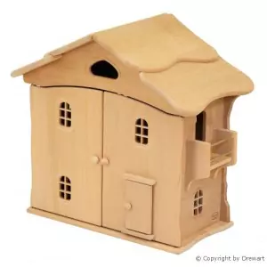 Drewart Puppenhaus mit Türen aus Erle: Vorderseite - Holzspielzeug Profi