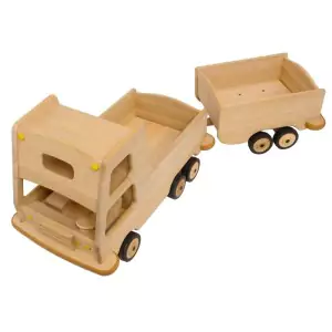 Drewart Lastwagen LKW mit Anhänger - Holzspielzeug Profi