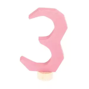 GRIMM´S Zahlenstecker 3 rosa - Holzspielzeug Profi