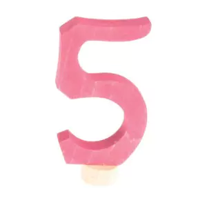 GRIMM´S Zahlenstecker 5 rosa - Holzspielzeug Profi