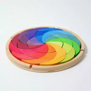GRIMM´S Bauspiel Farbenrad Regenbogen im Holzrahmen - Holzspielzeug Profi