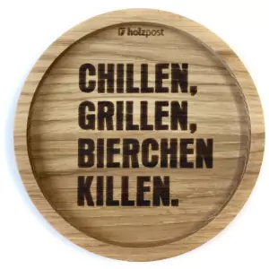 Holzpost® Untersetzer Bierdeckel "Chillen" - Holzspielzeug Profi