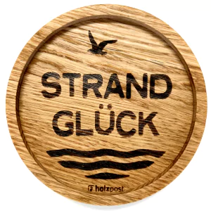 Holzpost® Untersetzer Bierdeckel "Strand Glück" - Holzspielzeug Profi