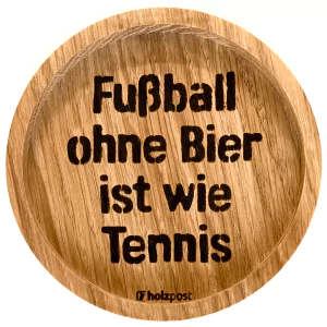 Holzpost® Untersetzer Bierdeckel "Fußball Bier Tennis" - Holzspielzeug Profi