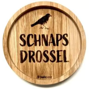 Holzpost® Untersetzer Bierdeckel "Schnapsdrossel" - Holzspielzeug Profi