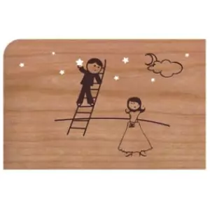 Holzpost Grußkarte "Sternenpflücker - Holzspielzeug Profi