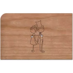 Holzpost Grußkarte "Hochzeitspaar" - Holzspielzeug Profi