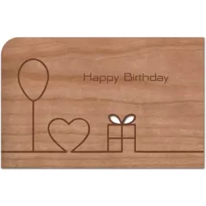 Holzpost Grußkarte "Happy Birthday Strich"  - Holzspielzeug Profi