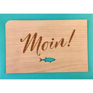 Holzpost Grußkarte "Moin" - Holzspielzeug Profi