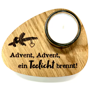 Holzpost® Teelicht Halterung "Advent, Advent" - Holzspielzeug Profi