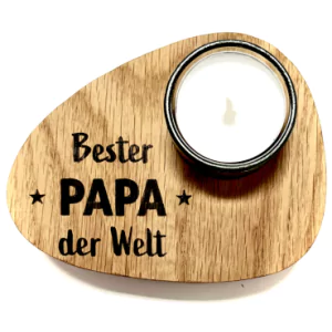 Holzpost® Teelicht Halterung "Bester Papa" - Holzspielzeug Profi