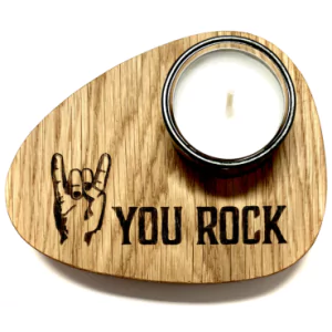 Holzpost® Teelicht Halterung "You Rock" - Holzspielzeug Profi