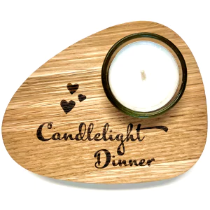 Holzpost® Teelicht Halterung "Candlelight Dinner" (ohne Teelicht) - Holzspielzeug Profi