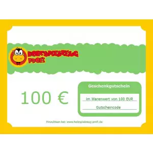 Holzspielzeug Profi Geschenkgutschein 100 EUR