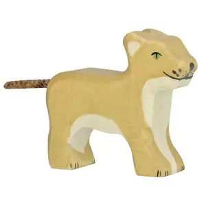 Holztiger Kleiner Löwe stehend - Holzspielzeug Profi