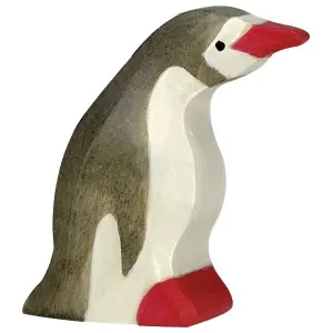 Holztiger Kleiner Pinguin Kopf nach vorne - Holzspielzeug Profi