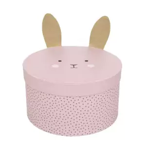JaBaDaBaDo Aufbewahrungsbox Bunny rund in rosa  im 2er Set - Holzspielzeug Profi