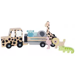JaBaDaBaDo Jeep mit Safaritieren - Holzspielzeug Profi