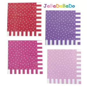 JaBaDaBaDo Servietten mit Pünktchen in rot, lila, pink und rosa - Holzspielzeug Profi