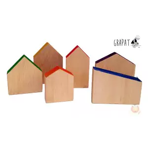 Grapat 6 Häuser - Holzspielzeug Profi