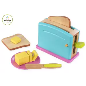 KidKraft Buntes Toaster Set - Holzspielzeug Profi