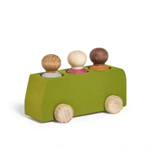 Lubulona Lime Spielzeugbus mit Holzfiguren - Holzspielzeug Profi