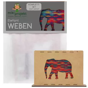mikiprojekt Bastelset Weben Elefant - Holzspielzeug Profi